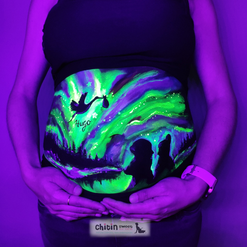 pintapanzas-bellypainting-aurora boreal-regalo-embarazada